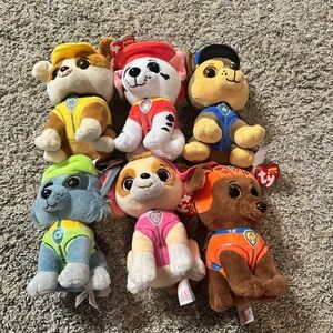 Ty Paw Patrol Plush Set - Brown, Blue, Pink, Orange